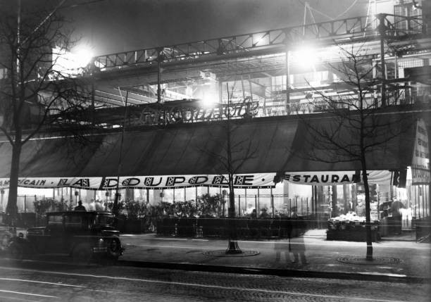 Cafe Brasserie La Coupole in November 1929 in Paris, France Old Historic Photo
