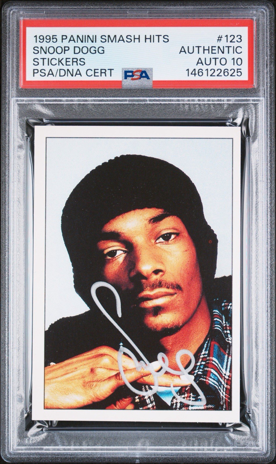 1995 Panini Smash Hits #123 Snoop Dogg Signed RC Rookie PSA Authentic Auto 10