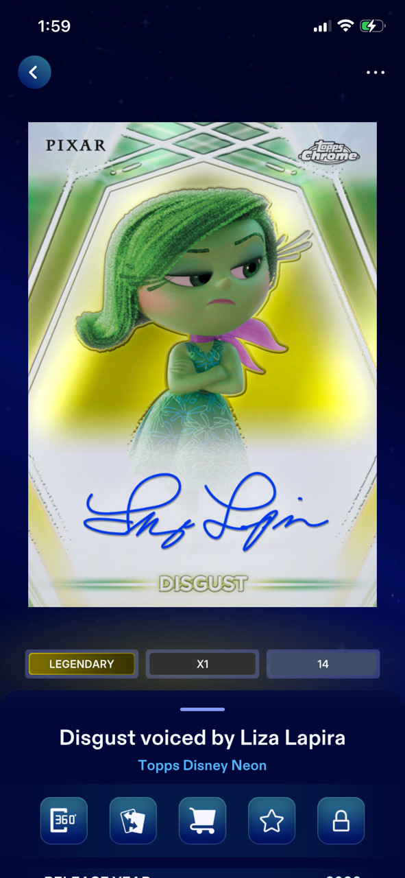 Topps Digital Disney Collect Legendary Chrome Neon S2 Etch Signatures DISGUST