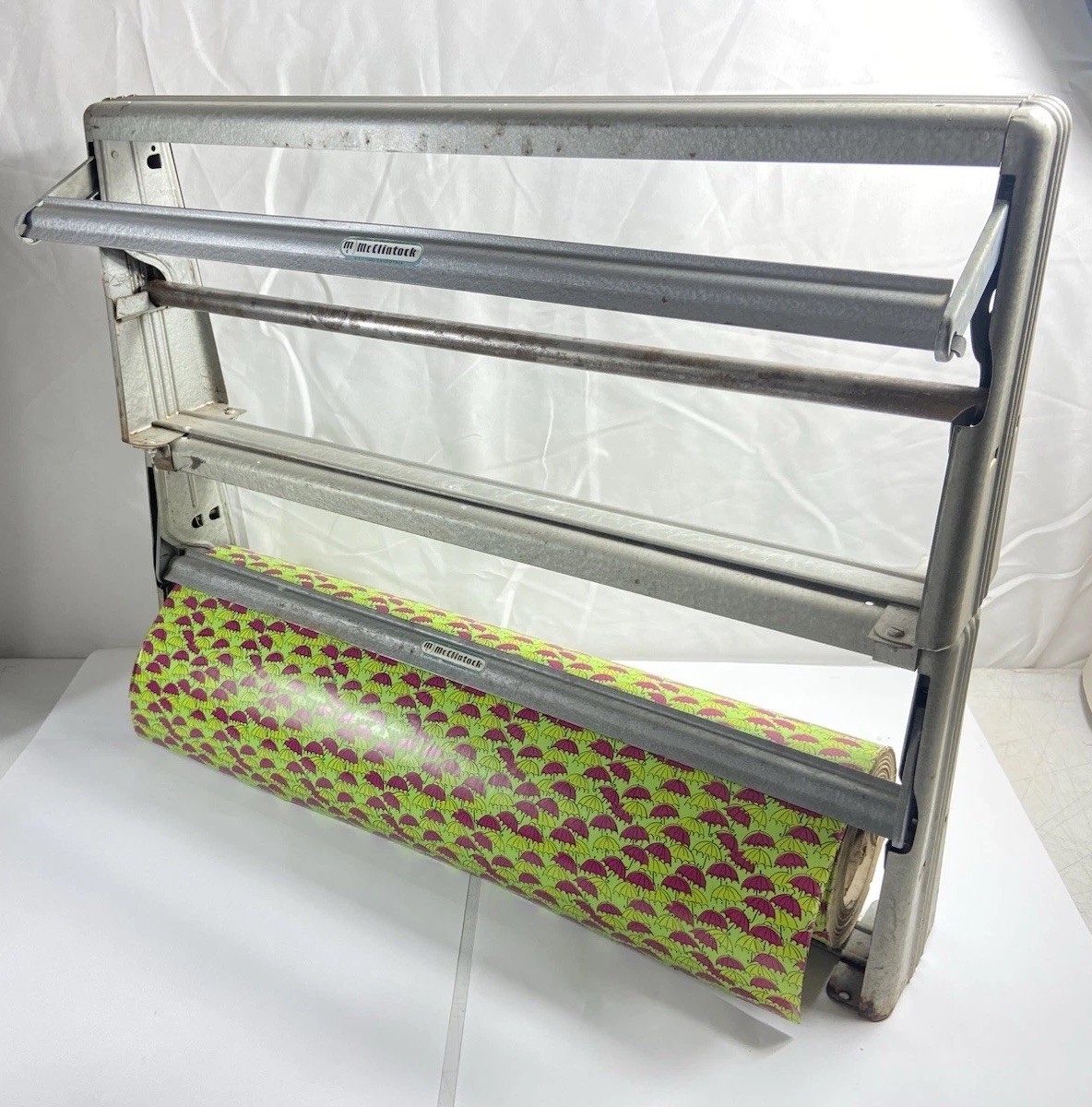 Vintage Wrapping Paper Dispenser McClintock 1950’s + Paper Roll
