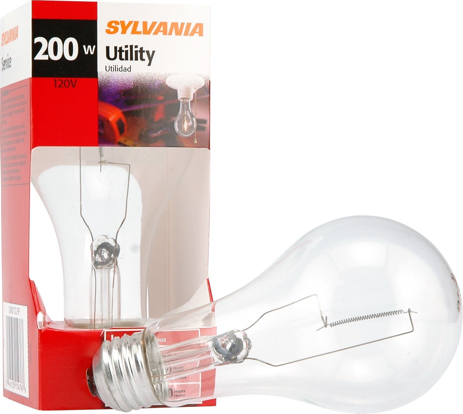 Sylvania Incandescent 200W A21 Utility 1 Count (Pack of 1), Clear Finish