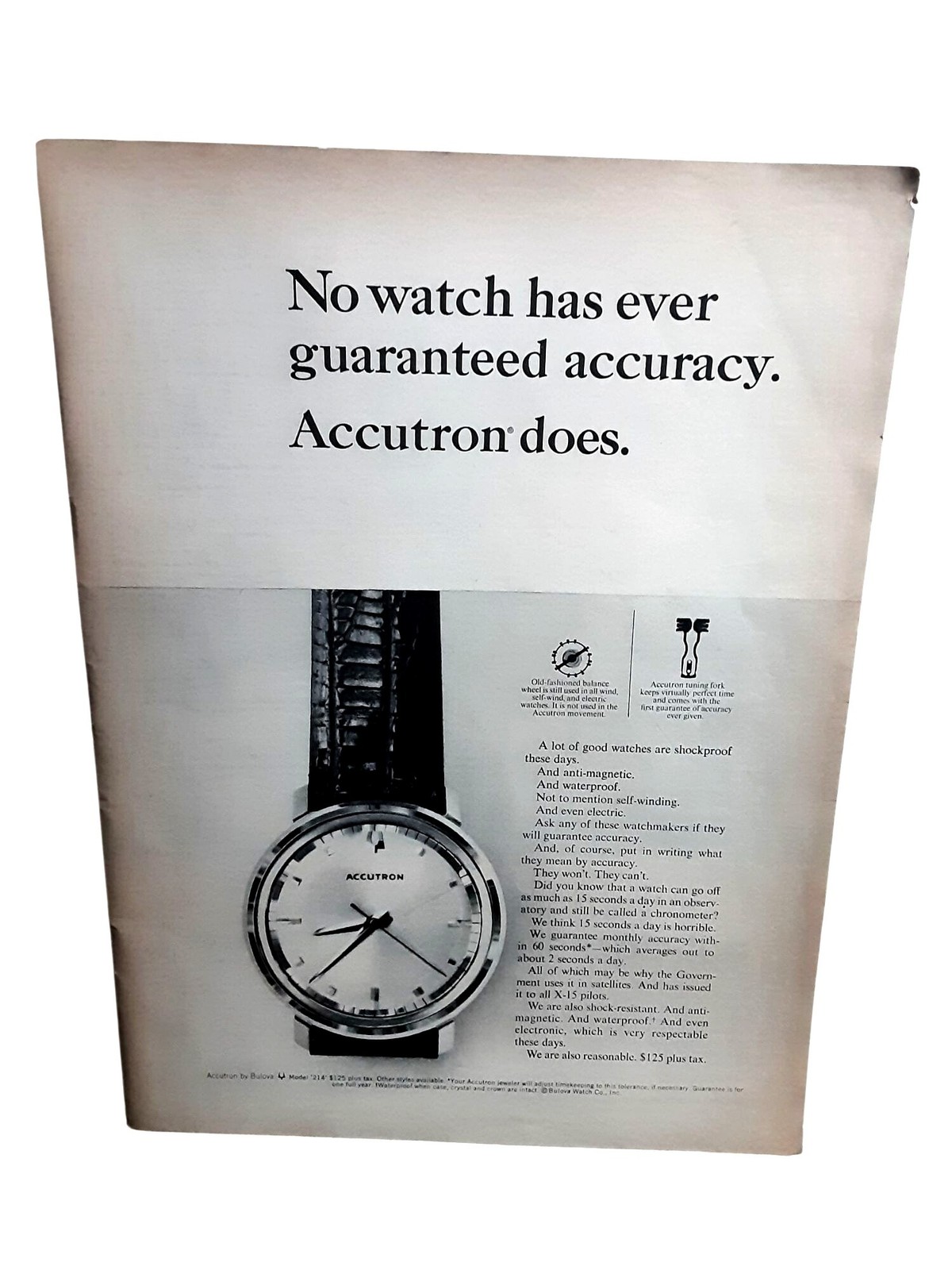 1964 Bulova Accutron Watch Vintage Magazine Ad Guaranteed Accuracy Timepiece 1964 Bulova Accutron Watch Vintage Magazine Ad Guaranteed Accuracy Timepiece