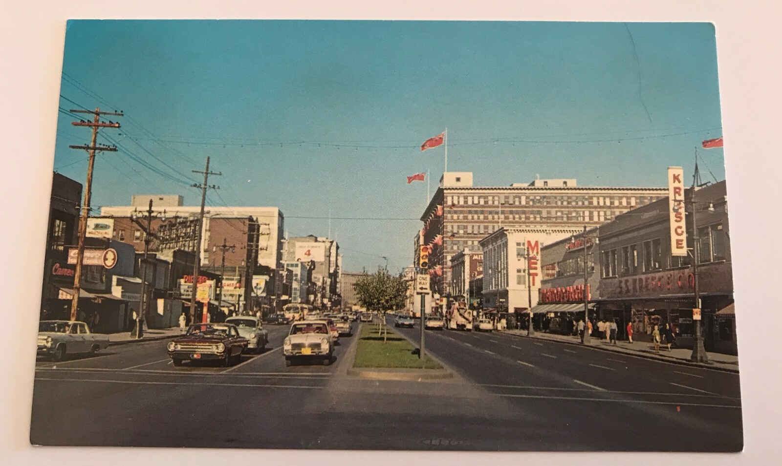 Vintage Portage Avenue Looking East - Winnipeg Manitoba Canada - Unused Postcard