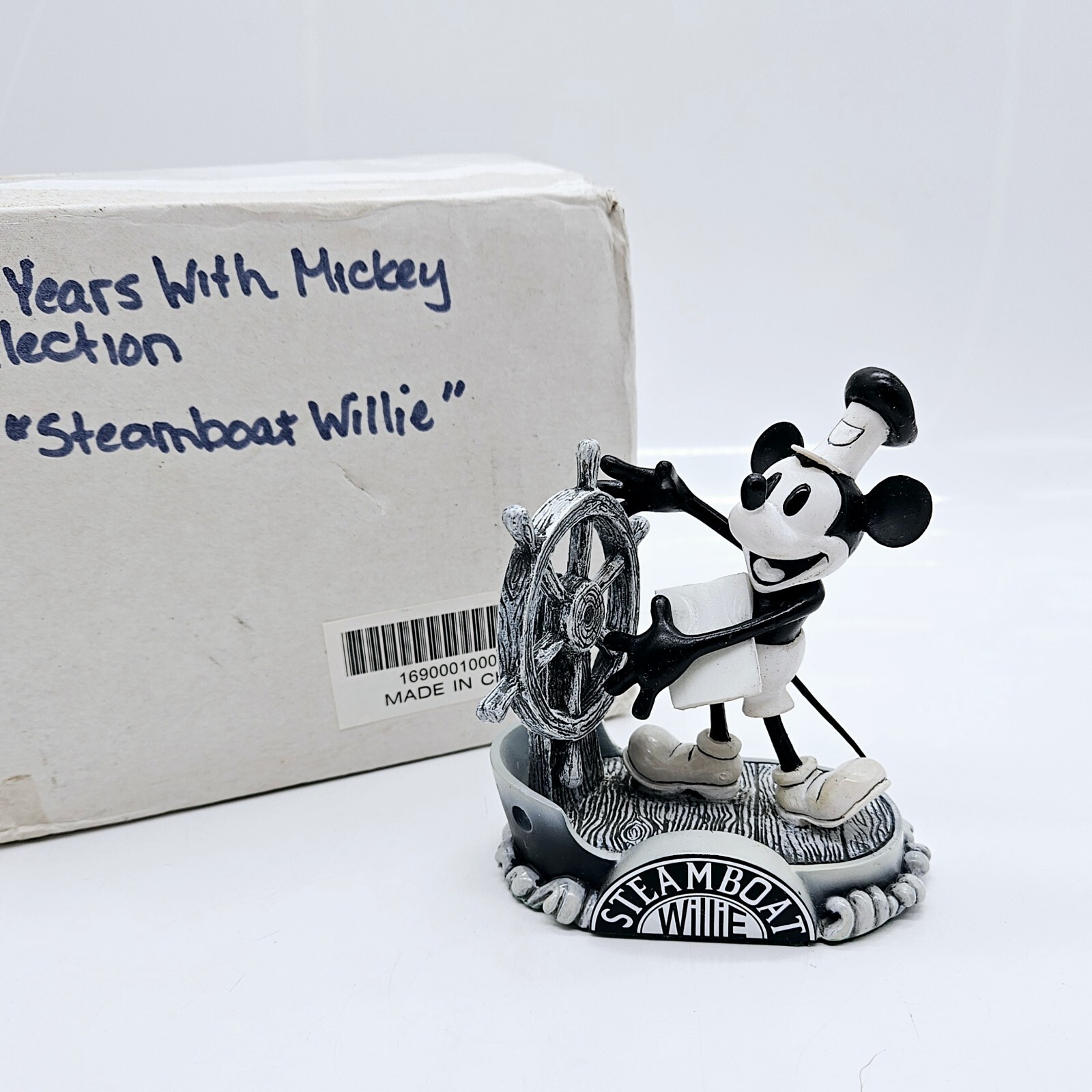 Danbury Mint Disney Steamboat Willie Figurine 75 Years With Mickey Mouse in Box 