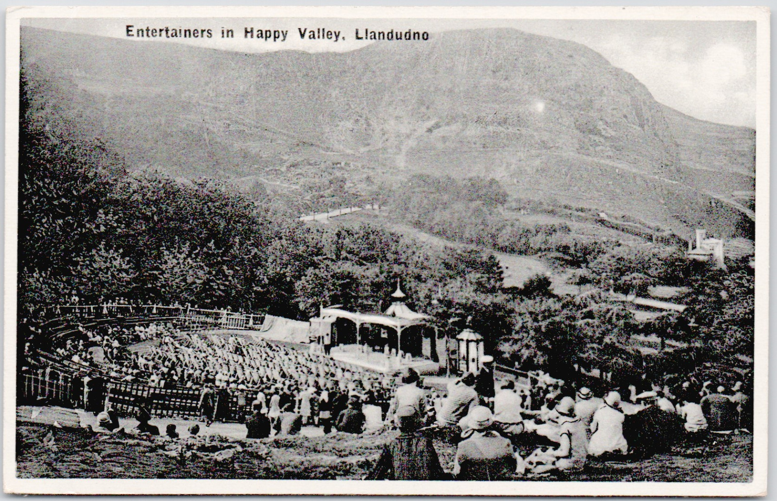 UK Wales Llandudno 1910 Entertainers Happy Valley Llandudno Pavilion Postcard