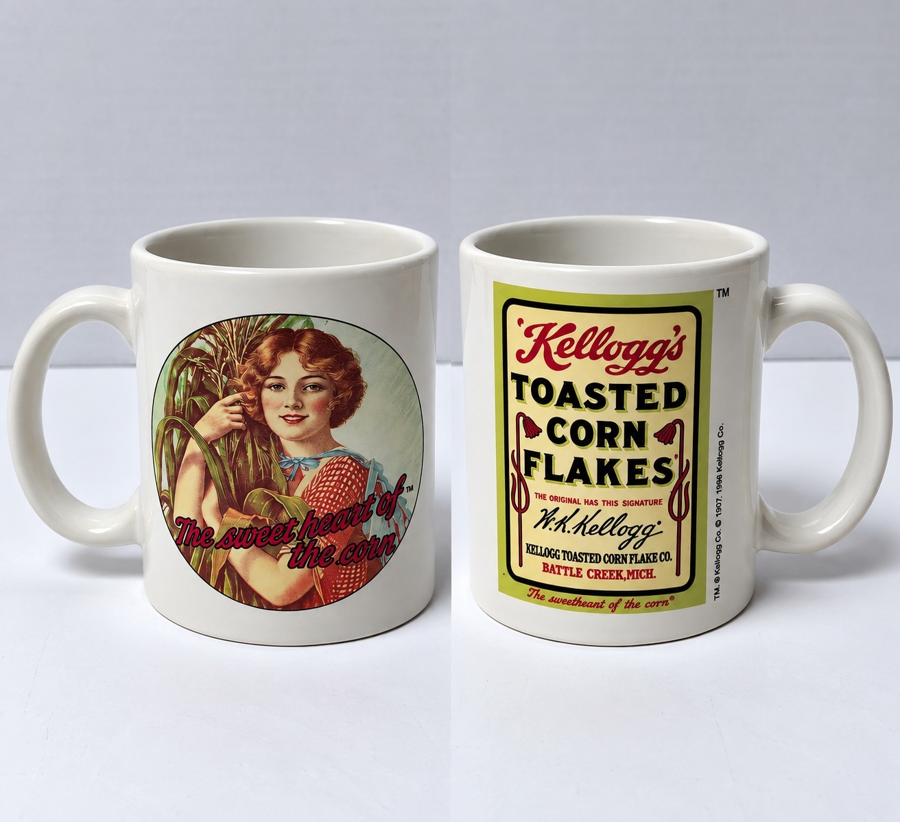 Vintage 1996 Kellogg's 90th Anniversary Mug Sweetheart of the Corn 1907