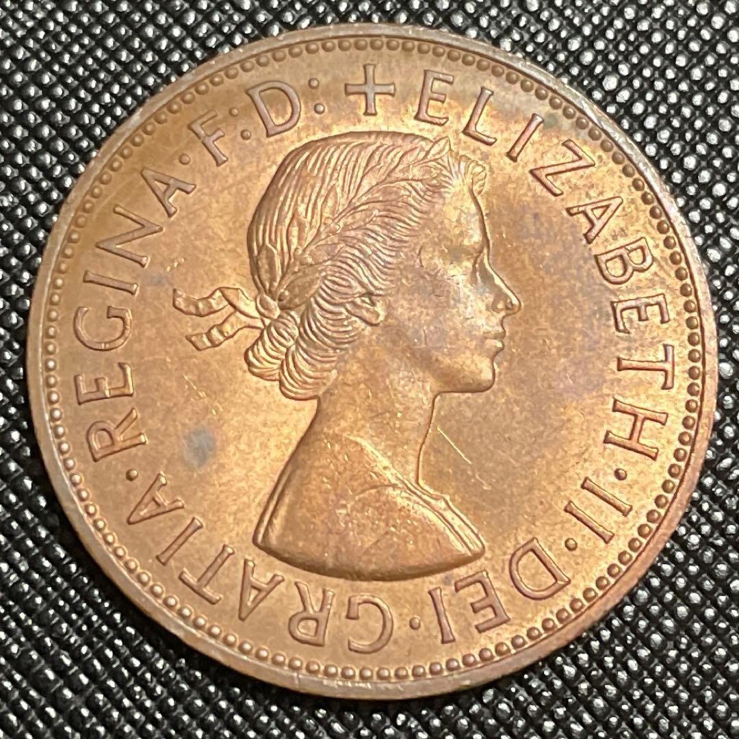 1965 UK Penny Coin Young Elizabeth Copper Collectible Vintage Coin