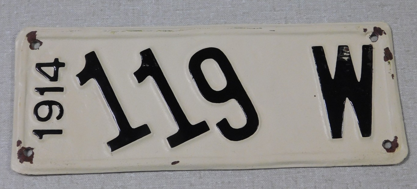 1914 Wisconsin motorcycle license plate