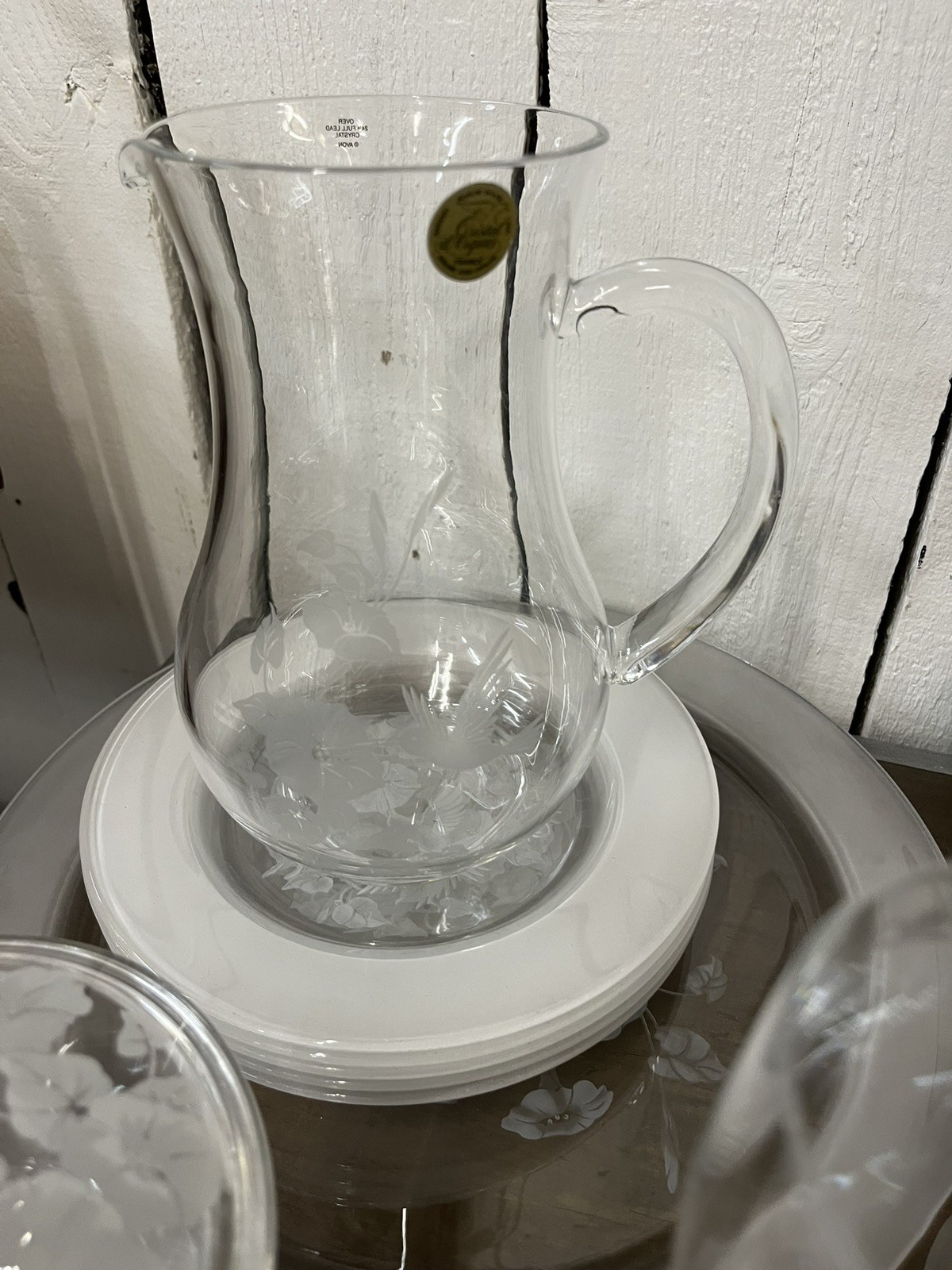 Crystal Etched Avon Hummingbird 1980 Collection Lot Of 45 Pieces Made in France Crystal Etched Avon Hummingbird 1980 Collection Lot Of 45 Pieces Made in France