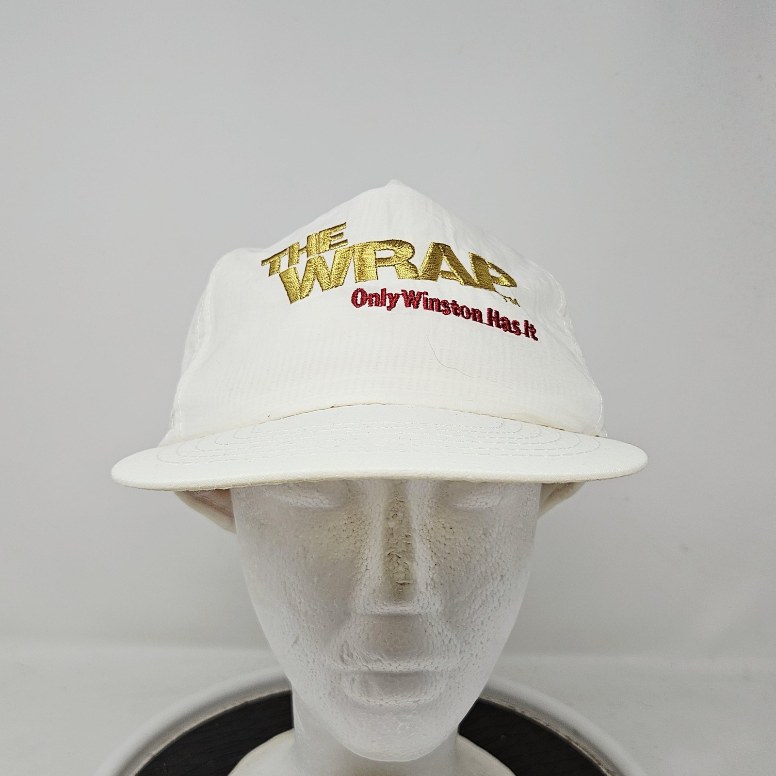 Vintage Winston The Wrap Hat White Adjustable Snapback Cap Adult 100% Nylon