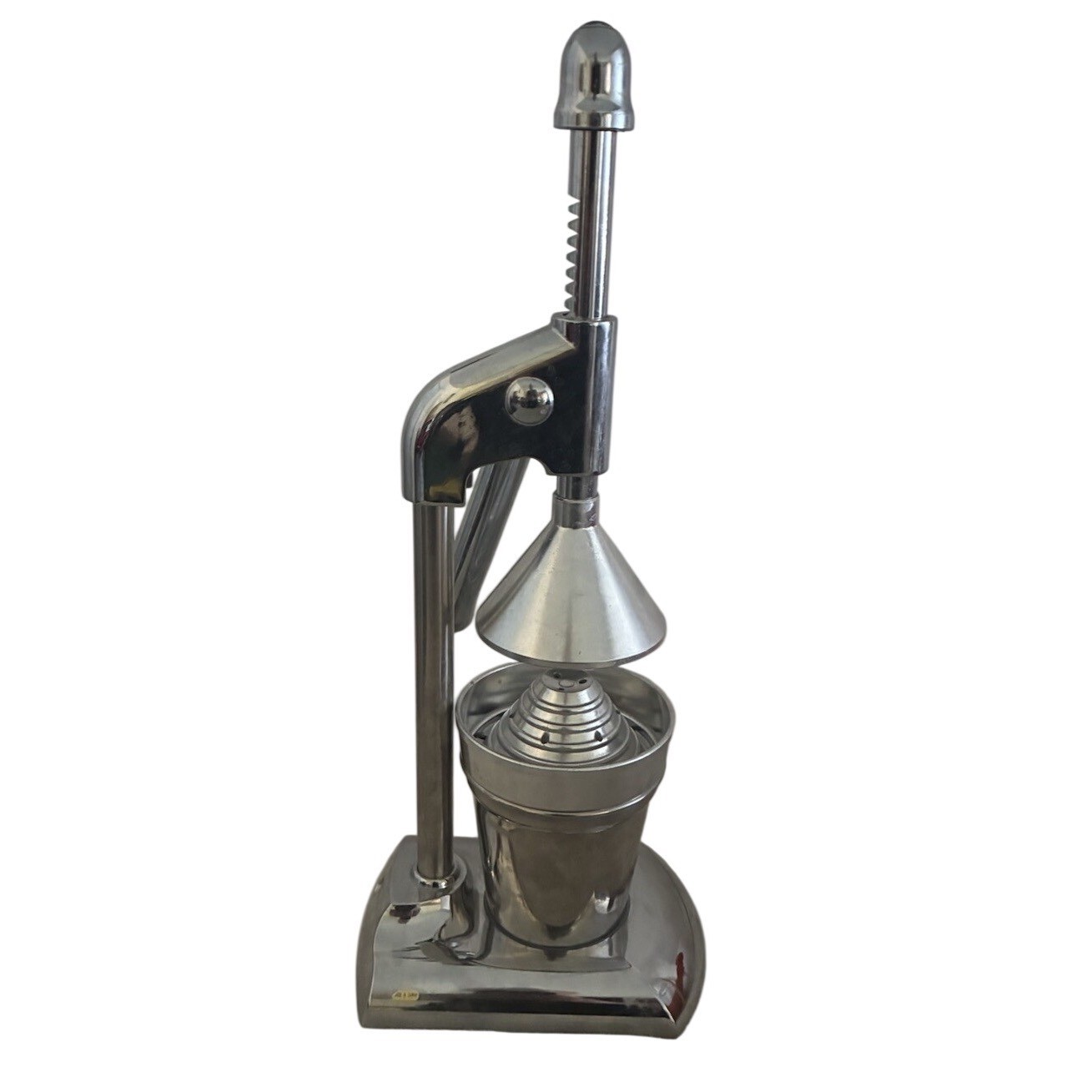 Vintage Commercial Chrome Manual Hand Press Juicer Citrus Heavy Duty