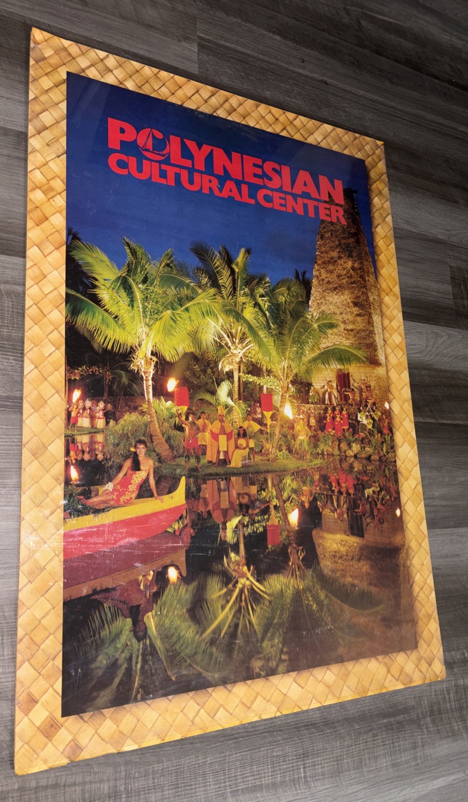 Vintage Polynesian Cultural Center Poster Souvenir Tiki Bar Decor Palm Trees Vintage Polynesian Cultural Center Poster Souvenir Tiki Bar Decor Palm Trees