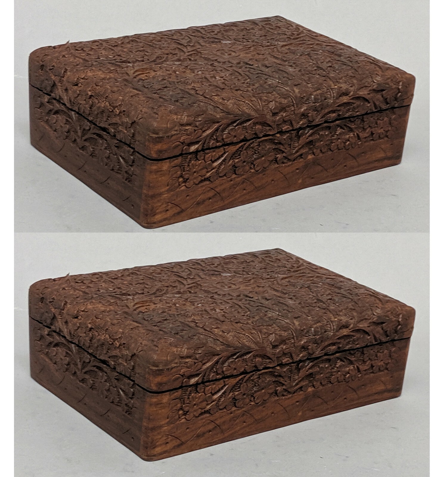 Box Sheesham Wood Hinged Top Hand Carved  5