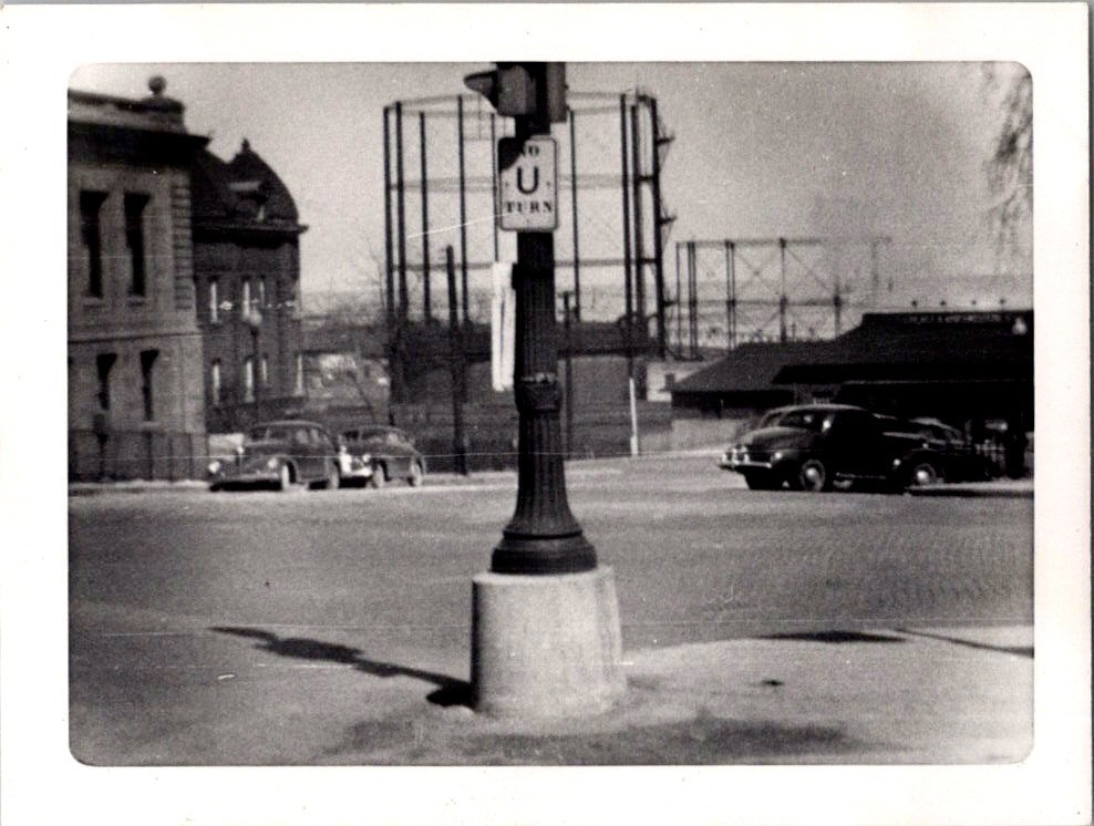 Vintage 1949 Waukegan Street Scene Photograph Black & White Original Photo Vintage 1949 Waukegan Street Scene Photograph Black & White Original Photo