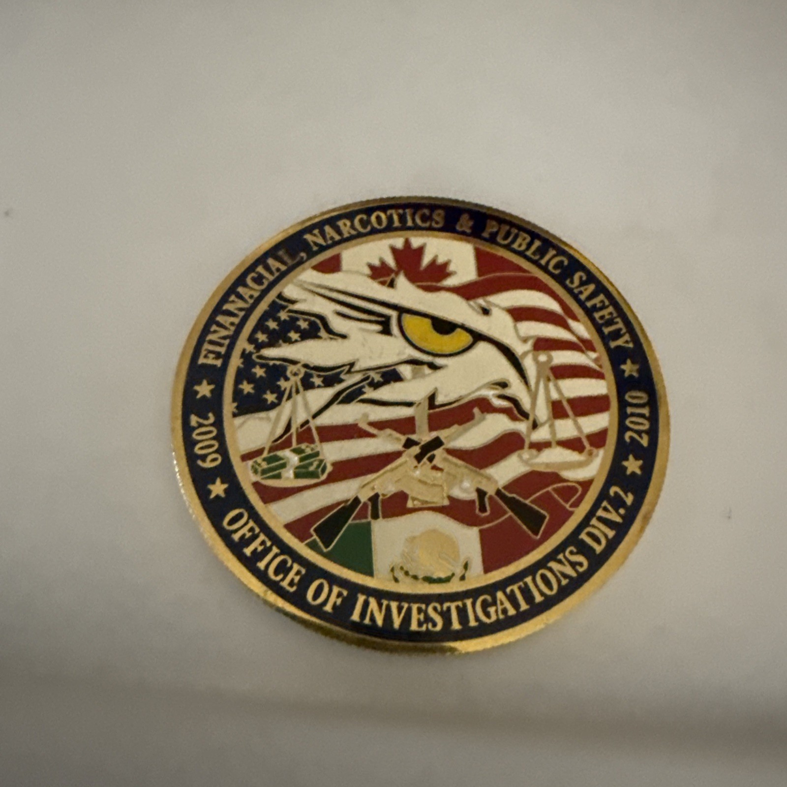 ICE FINANCIAL NARCOTICS AND PUBLIC SAFETY INVESTIGATIONS COIN FBI Challenge