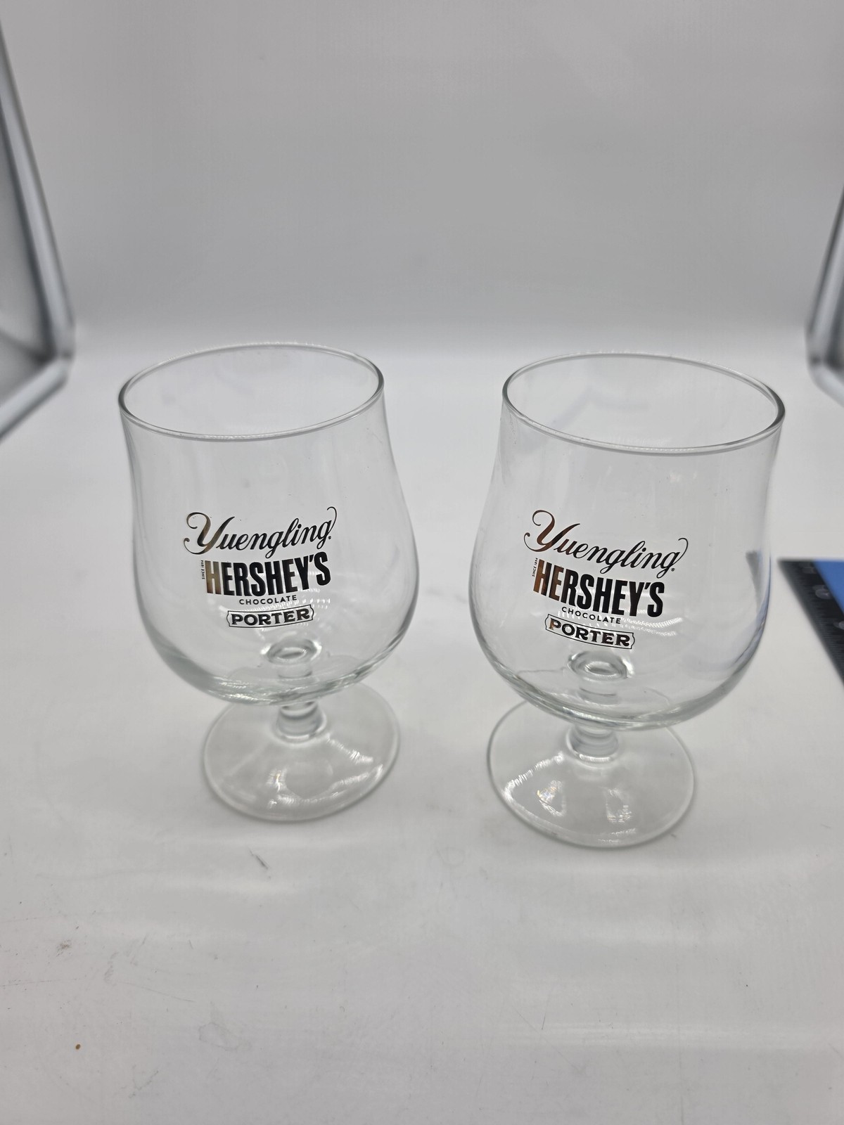 Yuengling Hershey\'s Chocolate Porter Beer Snifter Glasses Lot Of 2 Barware
