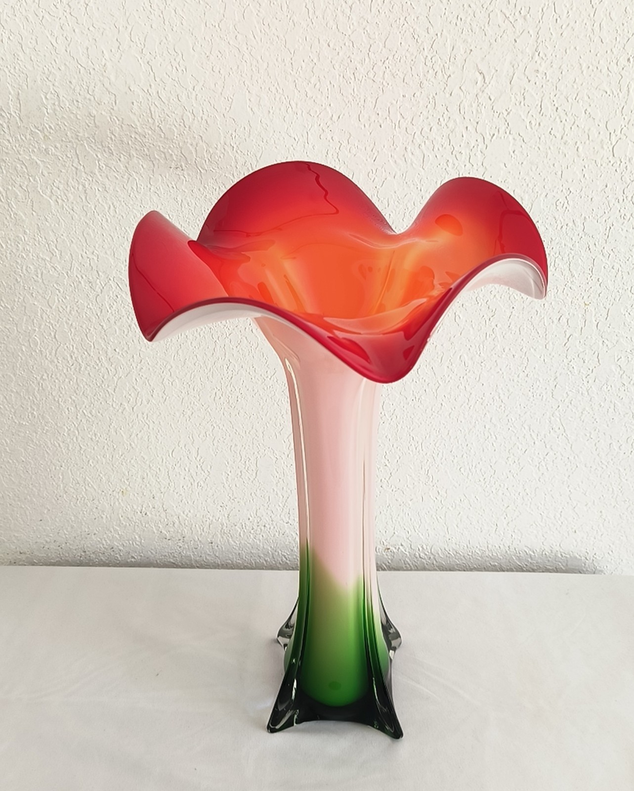 Vintage Murano Style Jack In The Pulpit Art Glass 10\