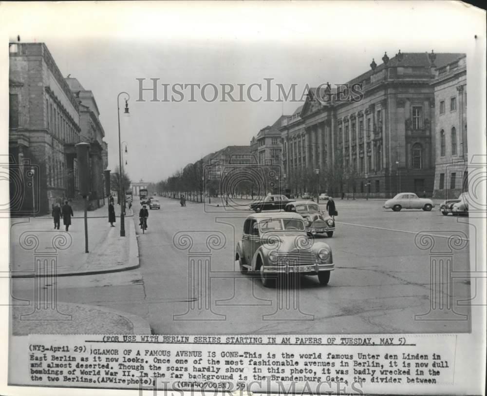 1959 Press Photo Unter den Linden in East Berlin - lrx22951