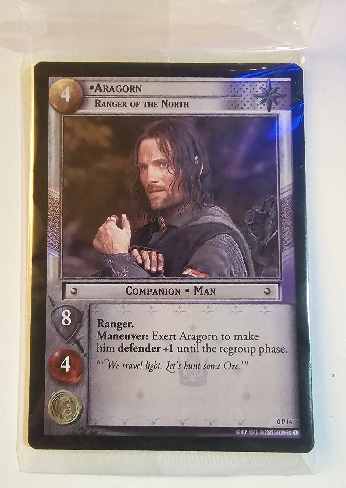 Lord Of The Rings TCG  Aragorn Ranger Of The North Foil 3 Card Pack. Sealed.