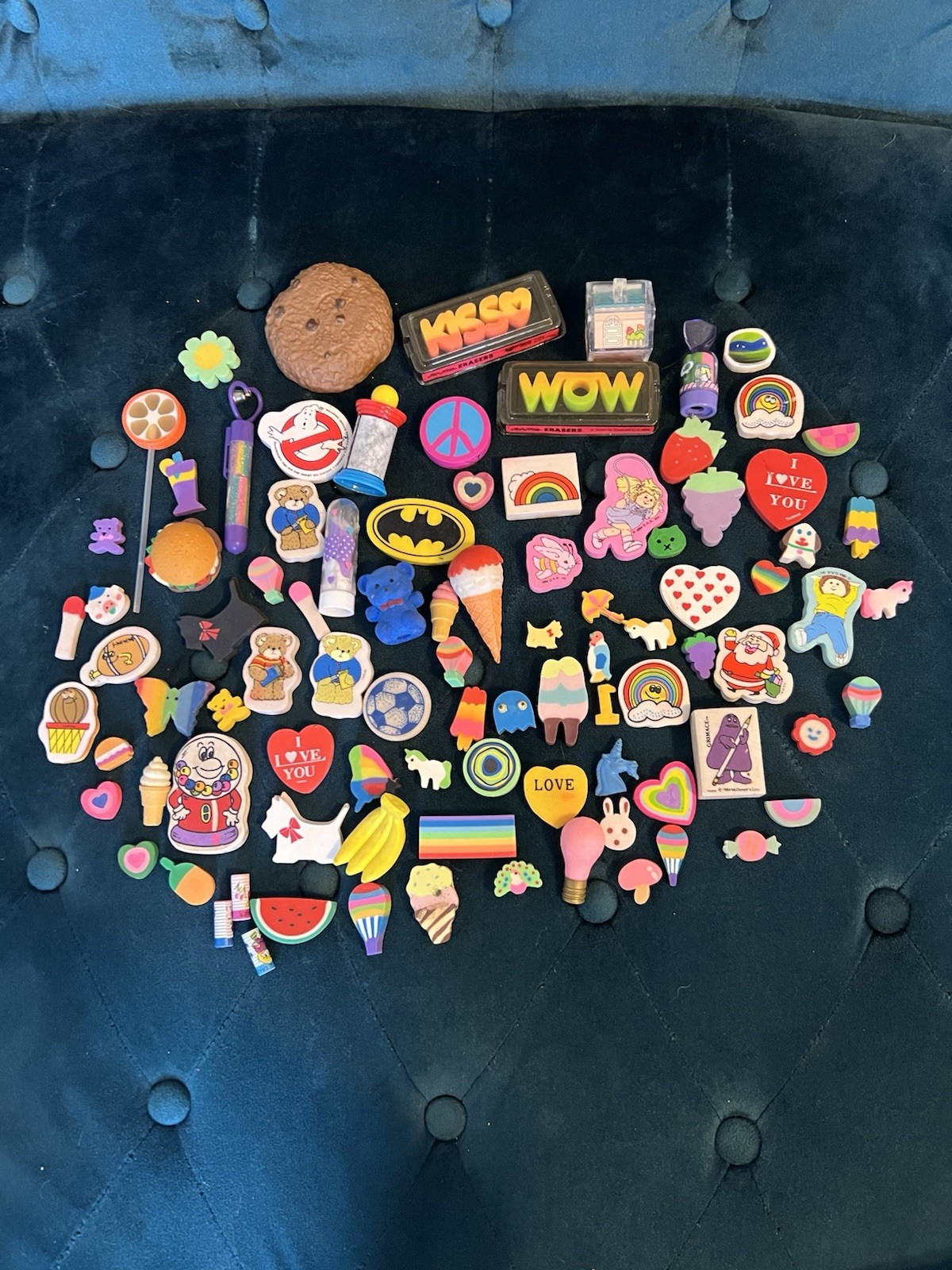 Vintage Novelty Eraser lot 50+ pieces  80's Nostalgia Cabbage Patch, McDonald’s