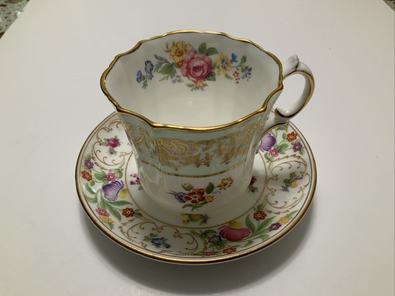 VTG Schumann Bavaria Empress Dresdner Flowers Cup And Saucer