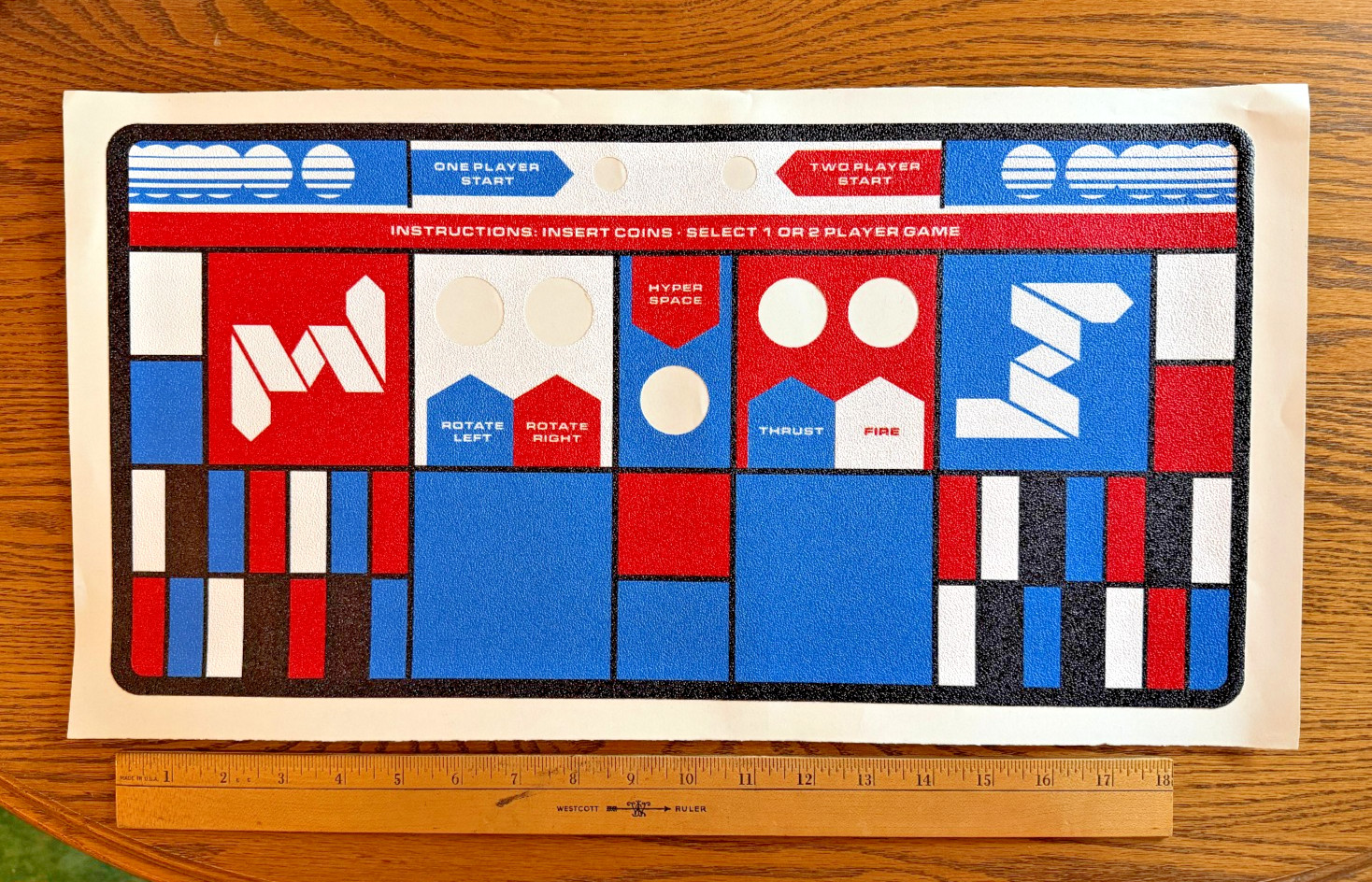 Atari Asteroids Dedicated Upright Arcade Machine Control Panel Overlay