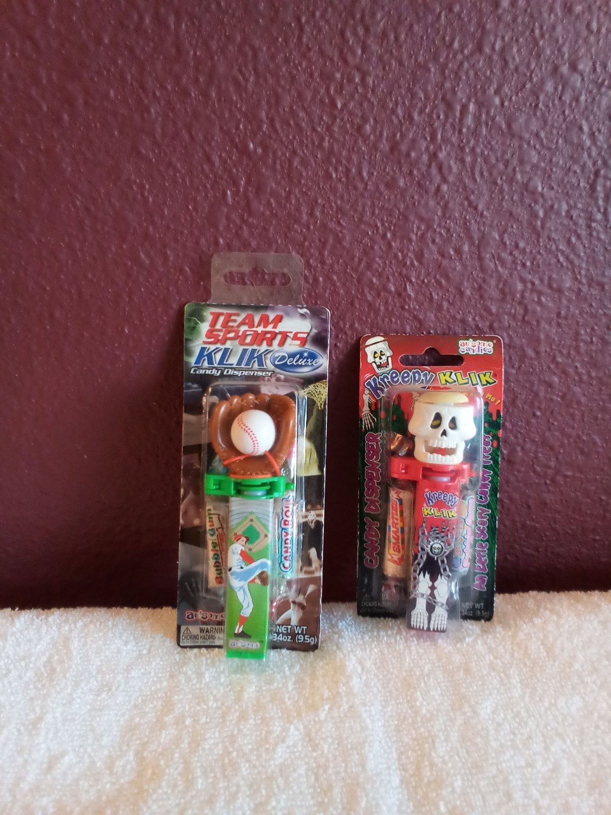 Vintage 2008 Au\'some Team Sports Baseball Klik&2004 Kreepy Klik Candy Dispensers