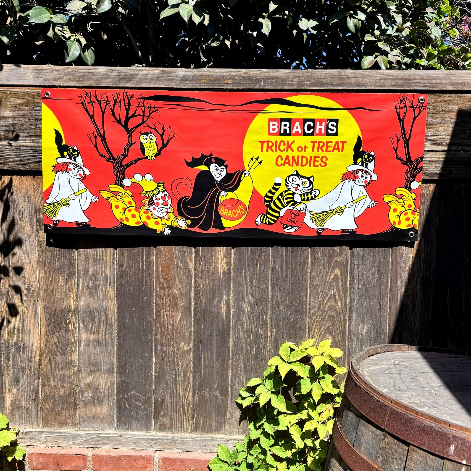 Brach’s Halloween Candy Banner 4FT – Vintage Style 1970 Trick or Treat Ad