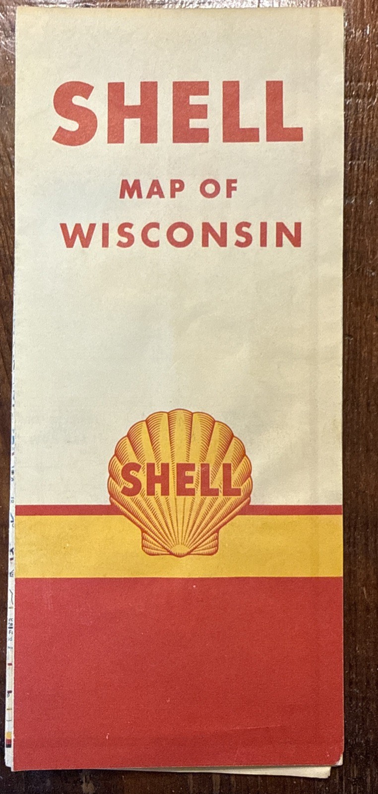 1954 SHELL OIL Road Map WISCONSIN Milwaukee Menominee Lake Michigan Ferry Routes