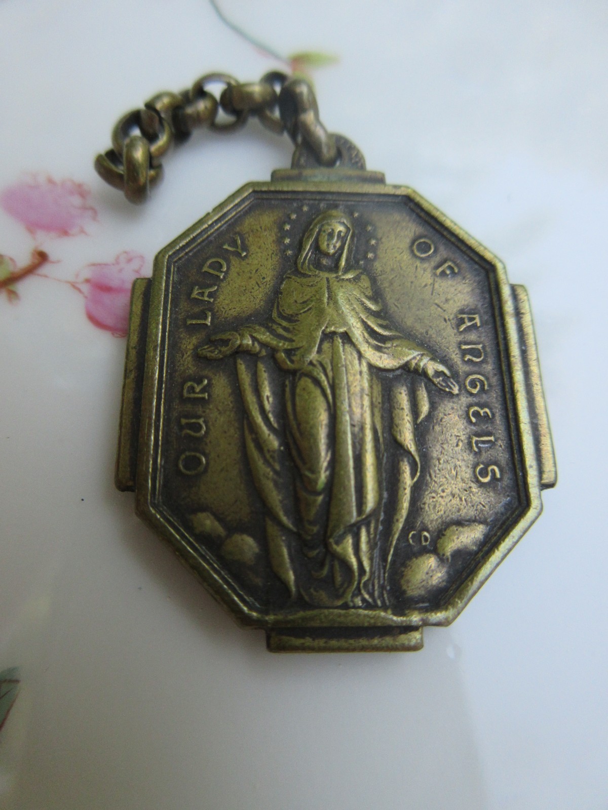 Vintage Italian Our Lady Of Angels St Vincent De Paul Religious Medal