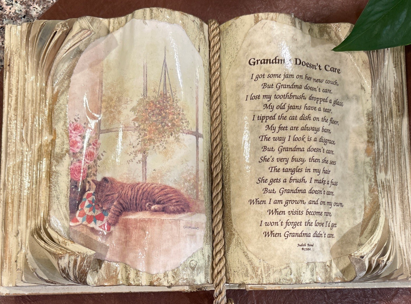 VINTAGE 1984 Judith Bond Handmade Books Of Love Grandma Doesn\'t Care TAGS Decor
