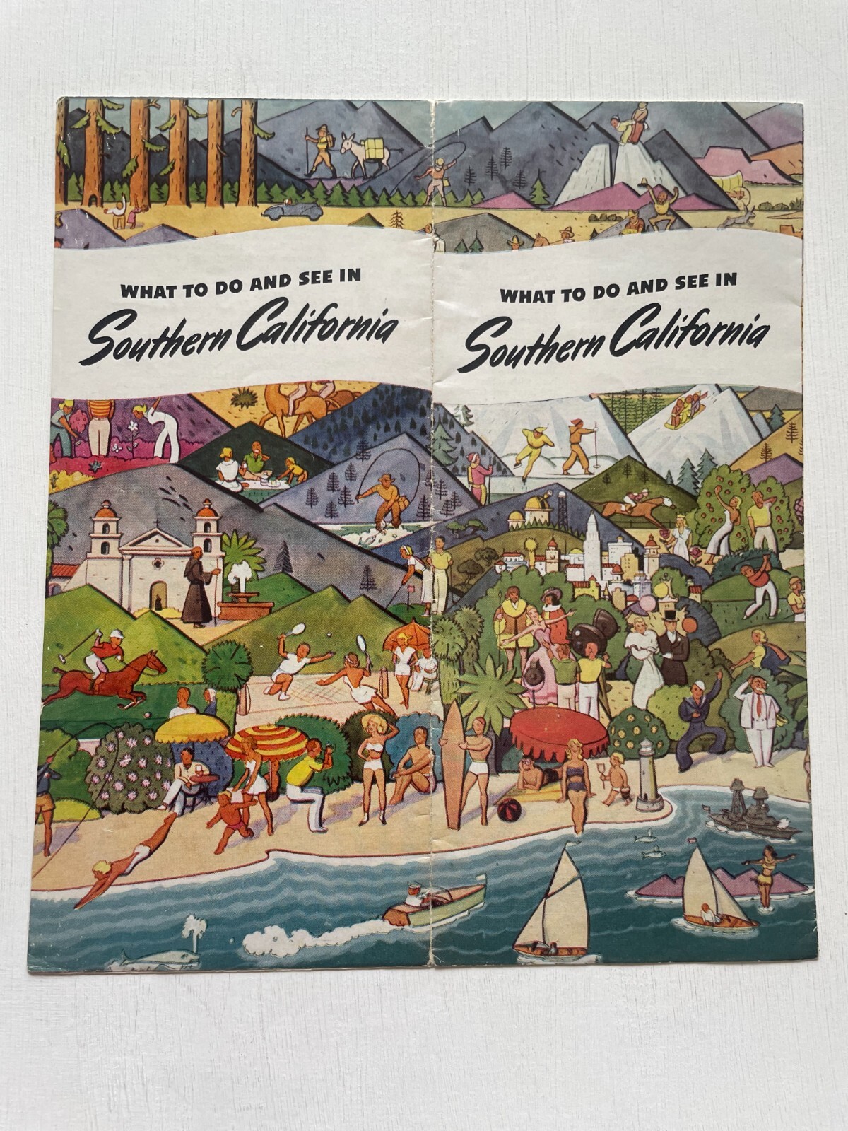 1946  Travel Brochure for Southern California- Fun Illustrated Cover