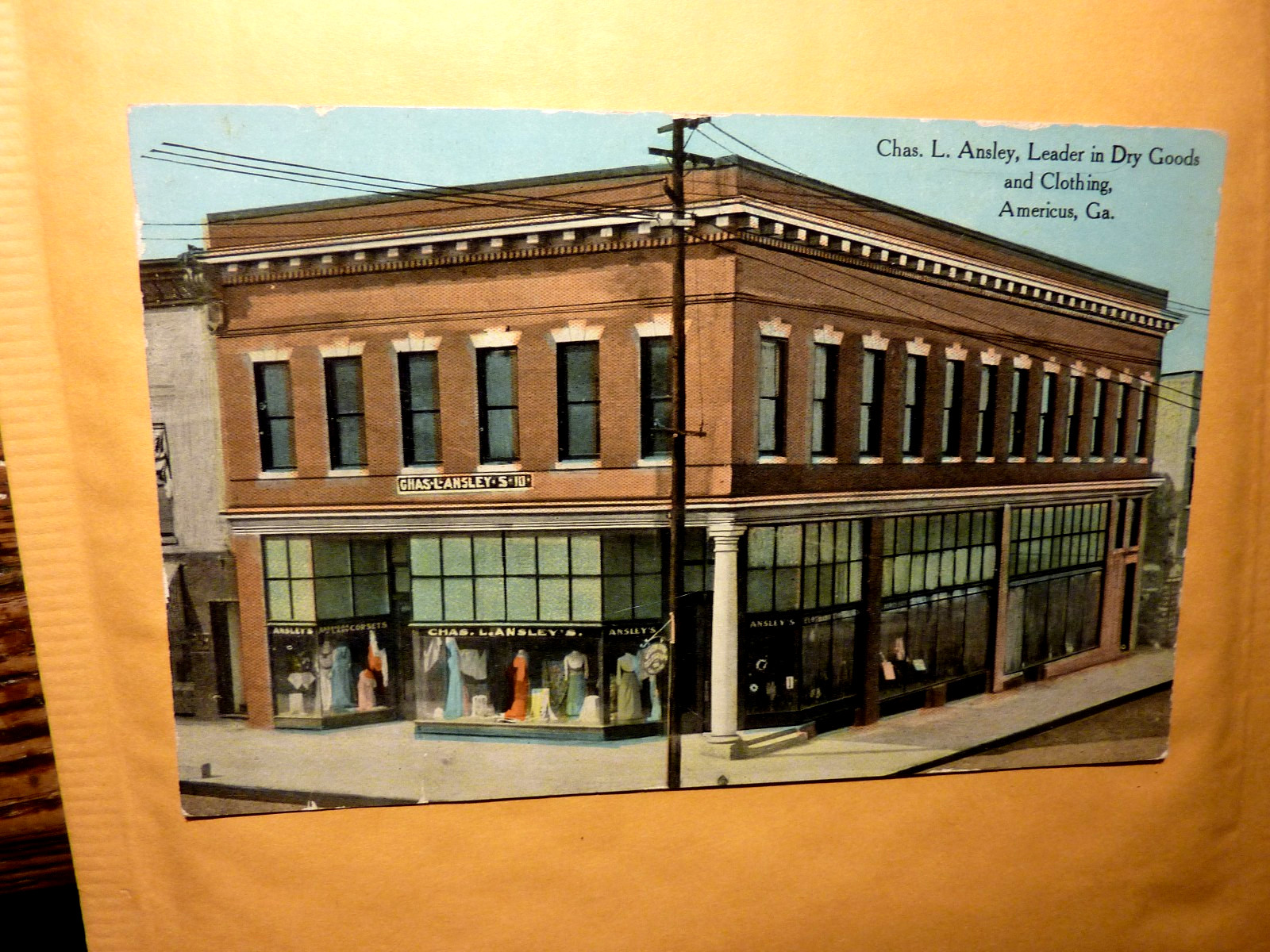 RARE--CHAS. L. ANSLEY--AMERICUS--.GA- POSTCARD-1908 RARE--CHAS. L. ANSLEY--AMERICUS--.GA- POSTCARD-1908