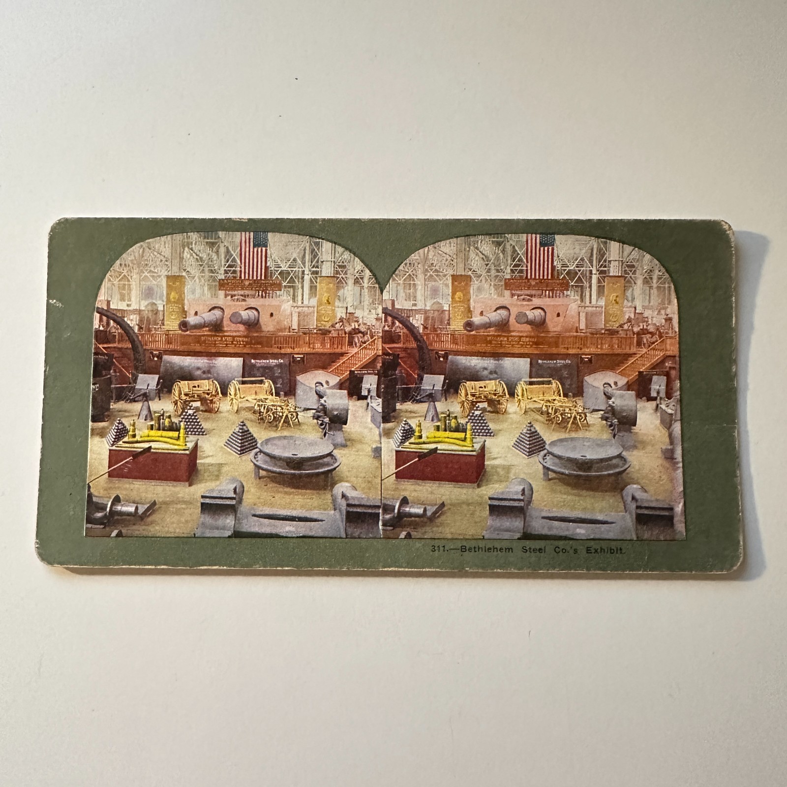 Bethlehem Steel Co's Exhibit 1741 Bethlehem PA Antique Stereoview Card 5H6-1