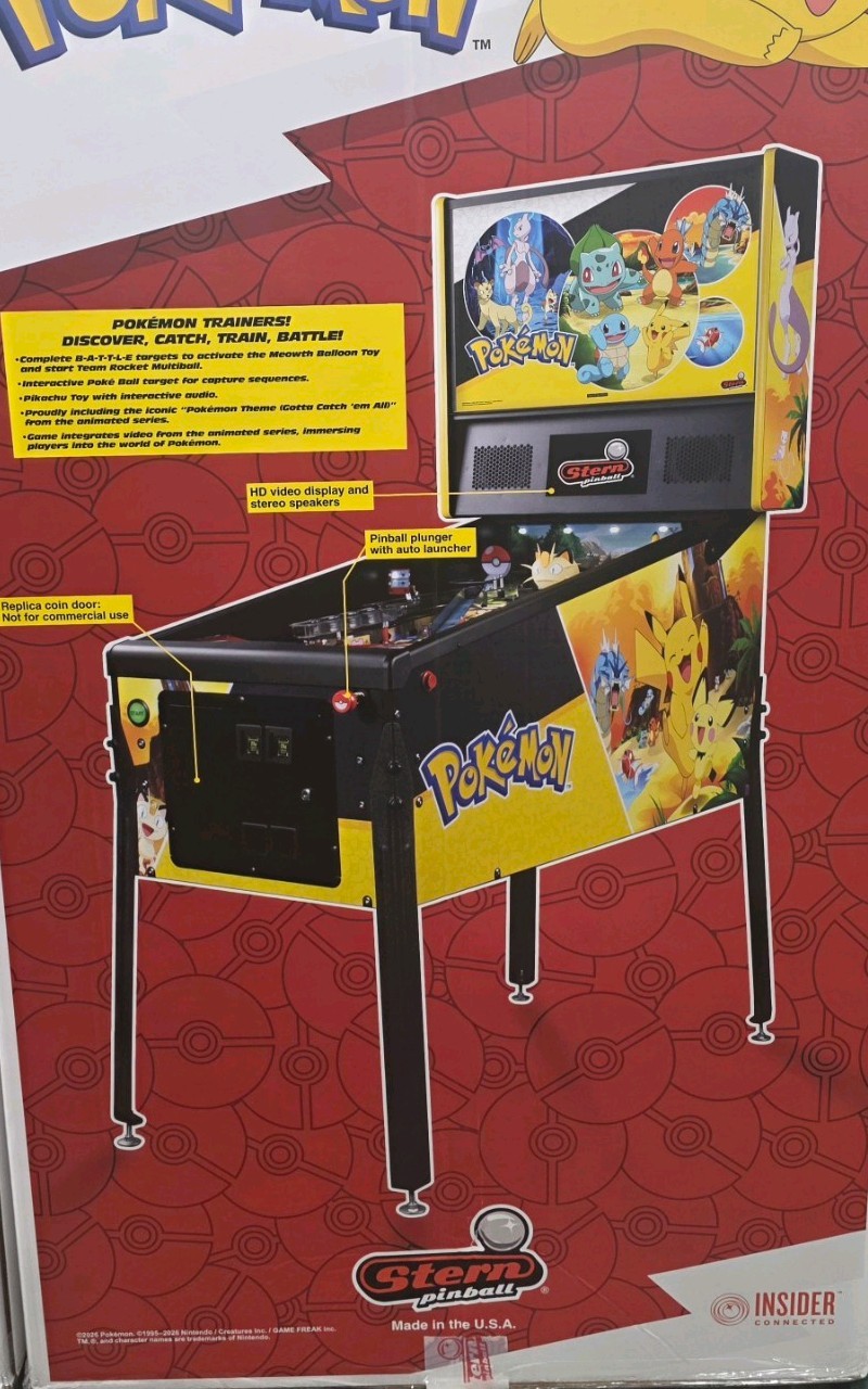 Mint 2026 Stern Pokemon Pinball Arcade Machine
