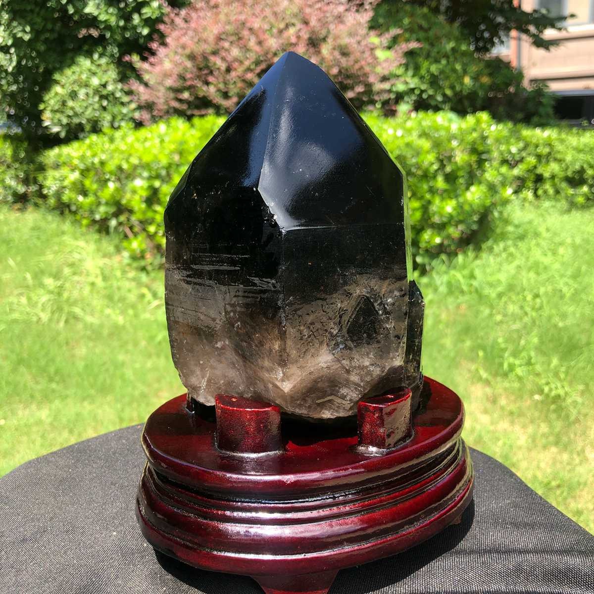 5.41LB Natural Rare Beautiful  Tea Black QUARTZ Crystal  Mineral Specimen 1803