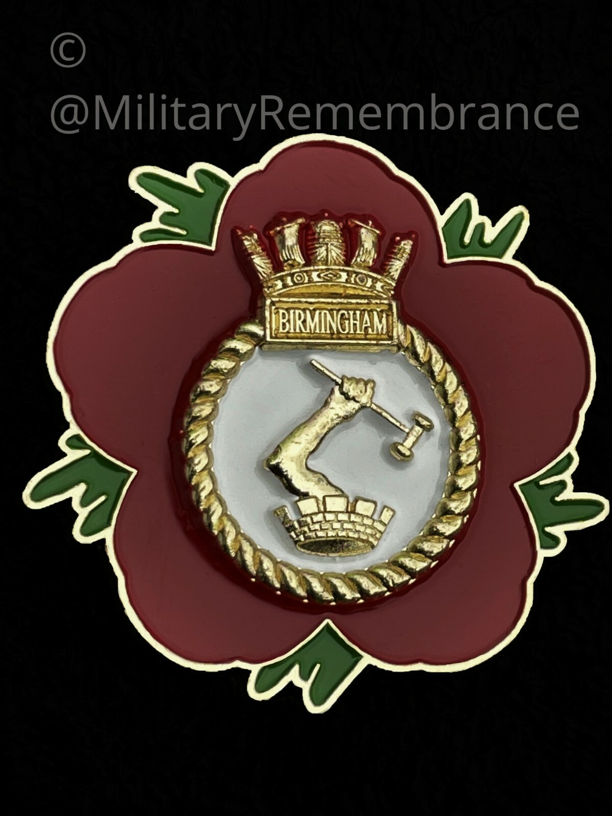 HMS Birmingham Royal Navy Remembrance Flower Lapel Pin (RN5)