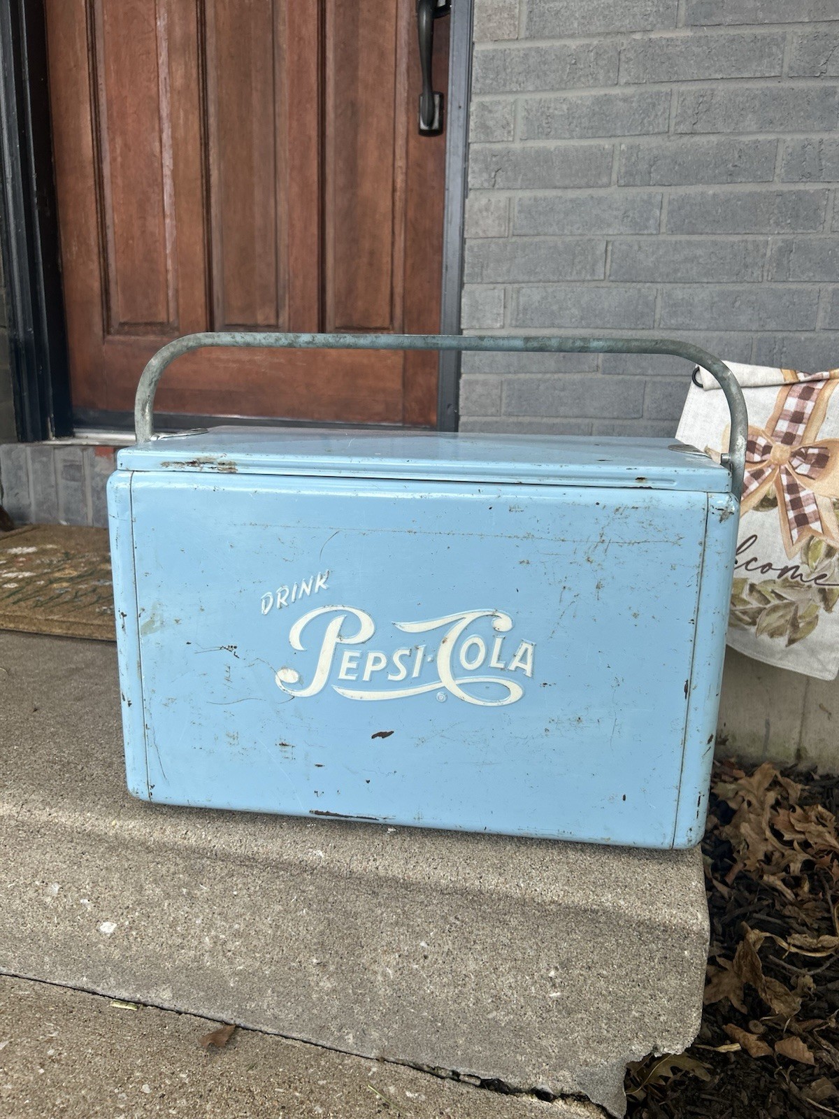 Vintage Pepsi-Cola Metal Cooler Blue Vintage Pepsi-Cola Metal Cooler Blue