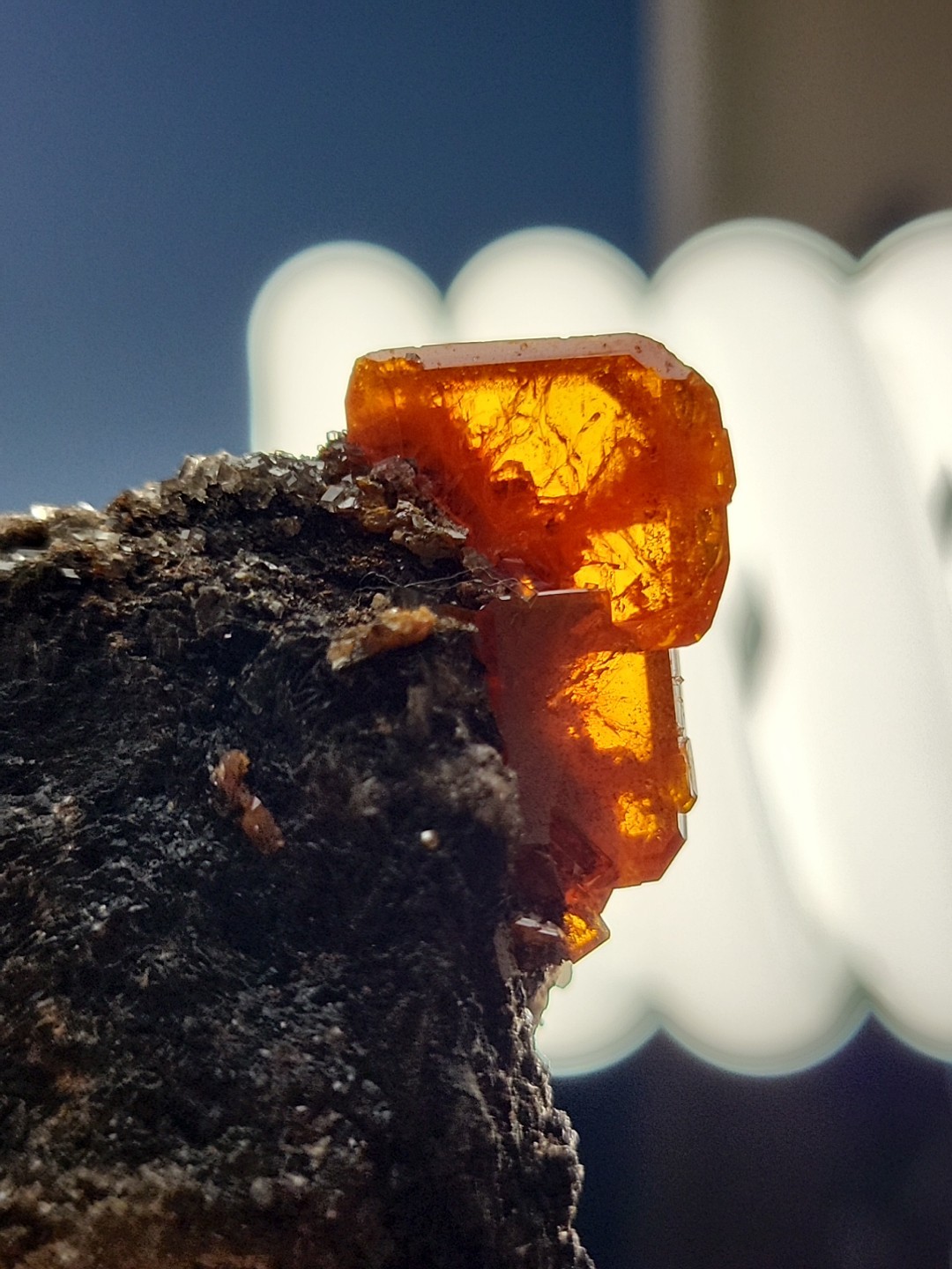 Wulfenite (Small Cab) Red Cloud Mine, Arizona, US. Ex Bergmann, Gazmuri... Wulfenite (Small Cab) Red Cloud Mine, Arizona, US. Ex Bergmann, Gazmuri...