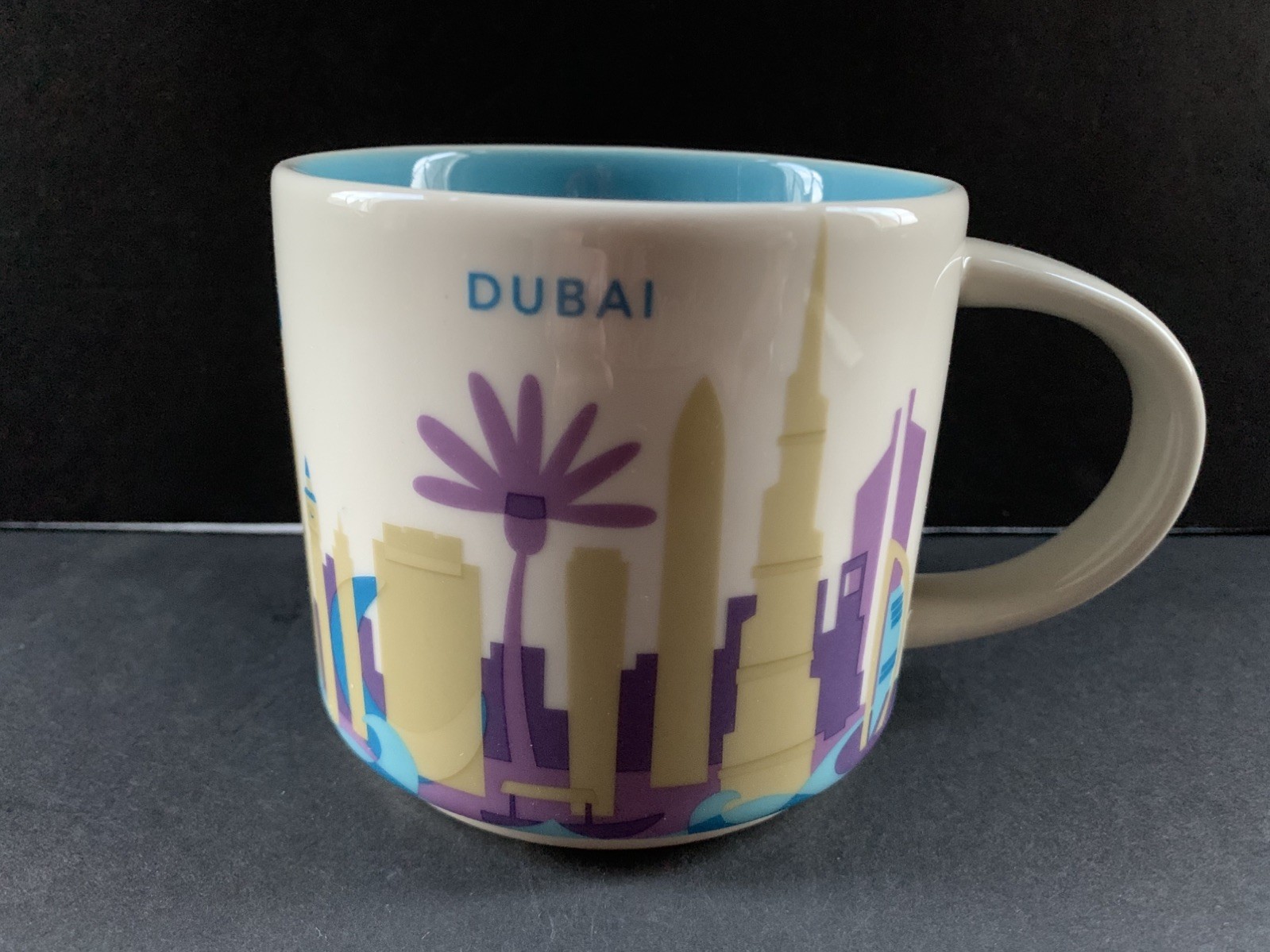 Starbucks Dubai 2016 You Are Here Coffee Cup Mug Ceramic Burj Khalifa Camel 