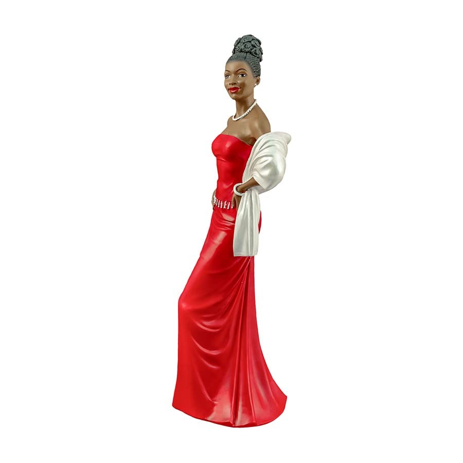 Ebony Treasures Lady in Red Figurine – 13.75\