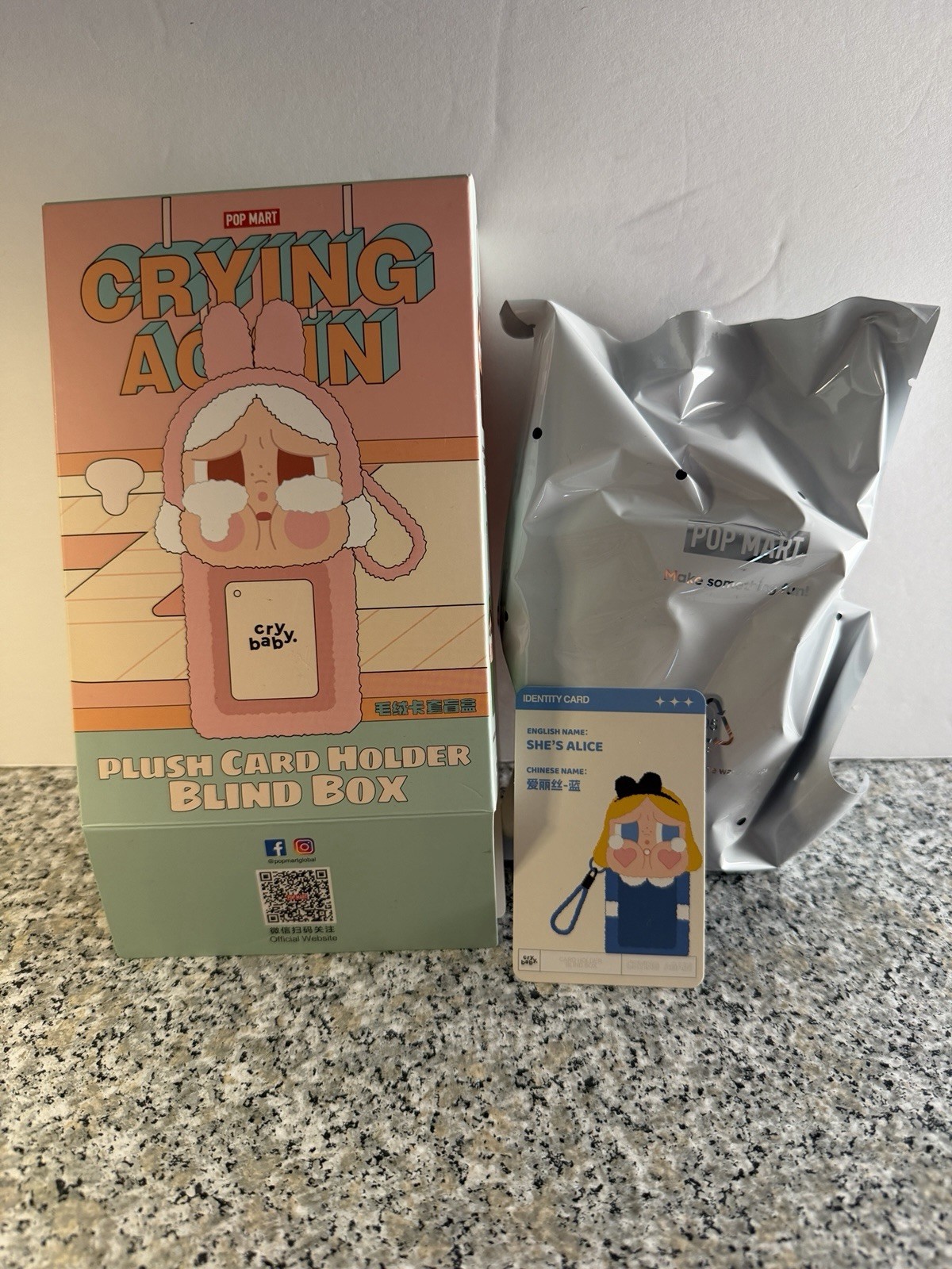 Authentic CryBaby Crying Again Card Plush Holder She’s Alice Pop Mart US SELLER