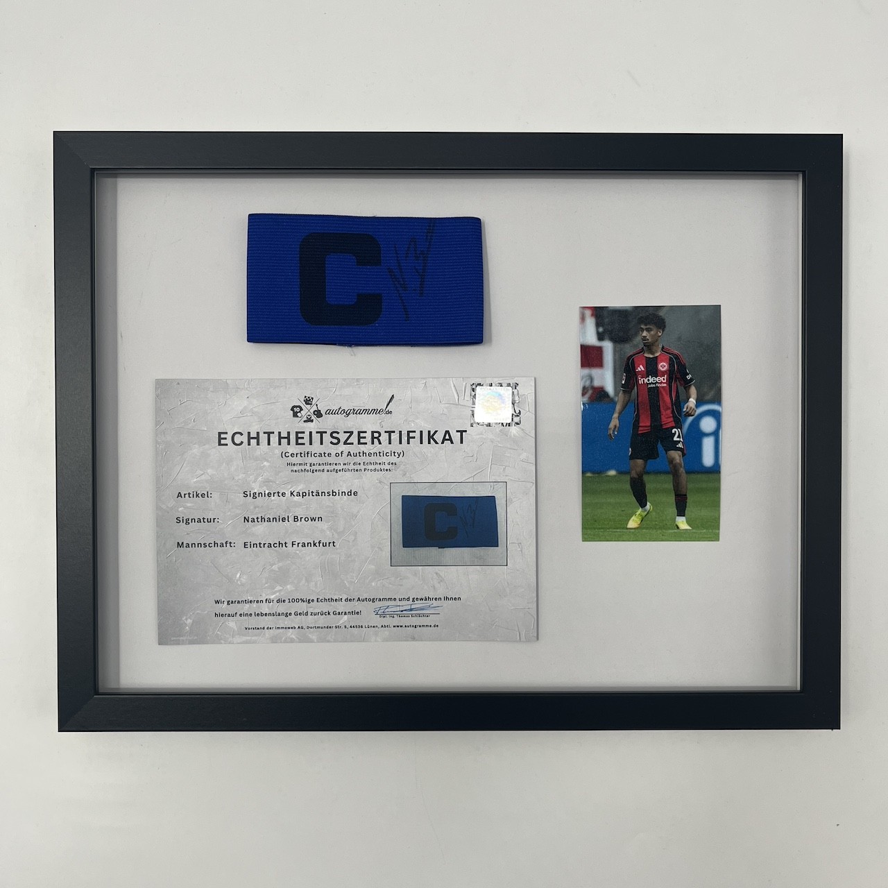 Nathaniel Brown Signed Captain Sash Nathaniel Brown In Blue Eintracht Frankfurt