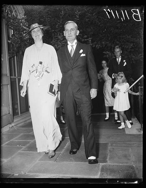 Photo:1936 1937 Couple Wedding Guests Formal Attire Black Tie Photo