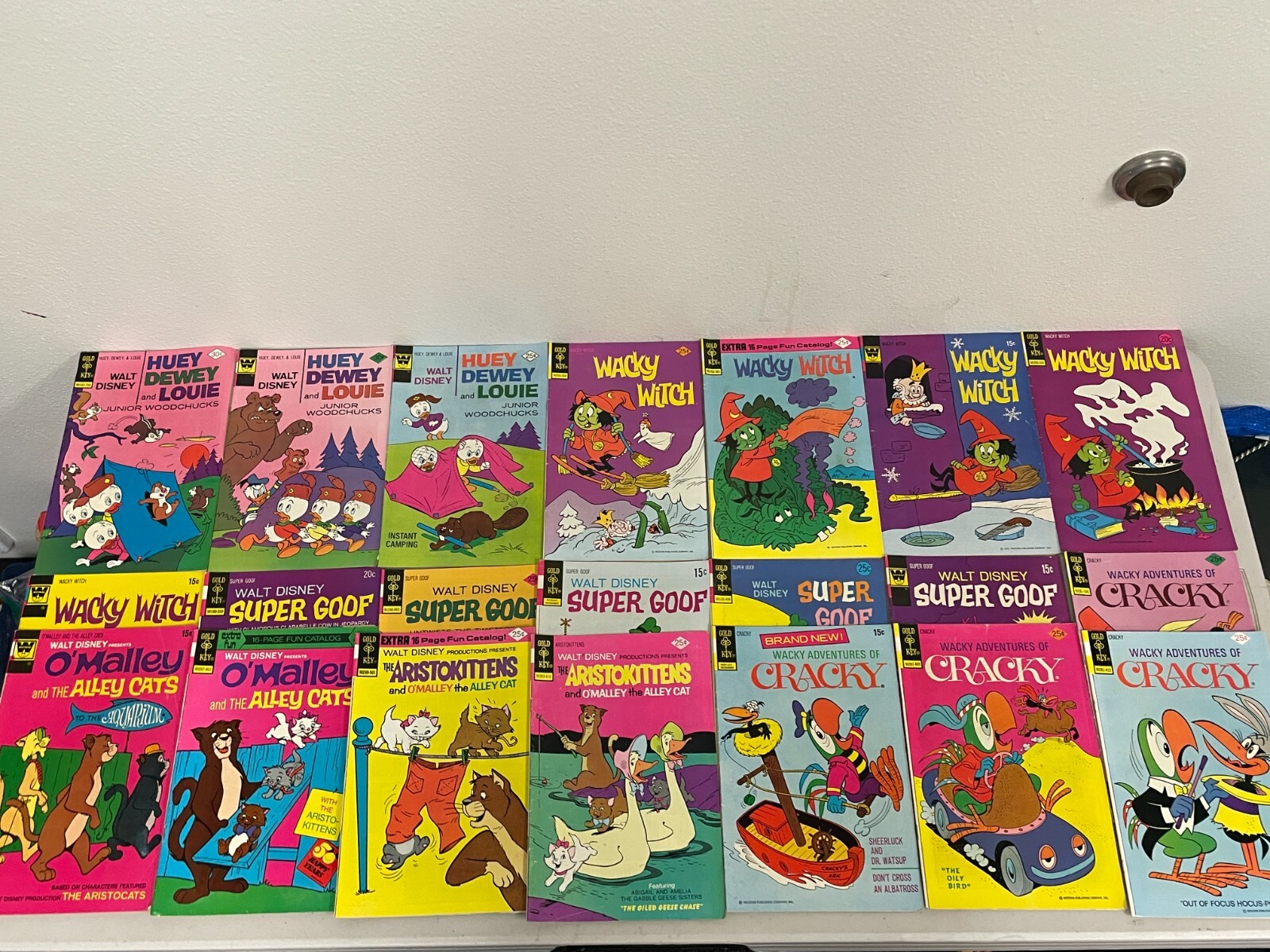 Gold Key Disney Comics Lot Super Goof Wacky Witch Cracky