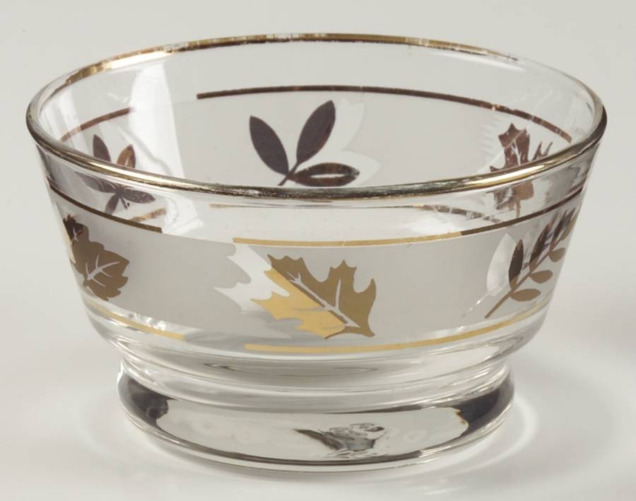Libbey Glass Company Golden Foliage Footed Dessert Dish 323274