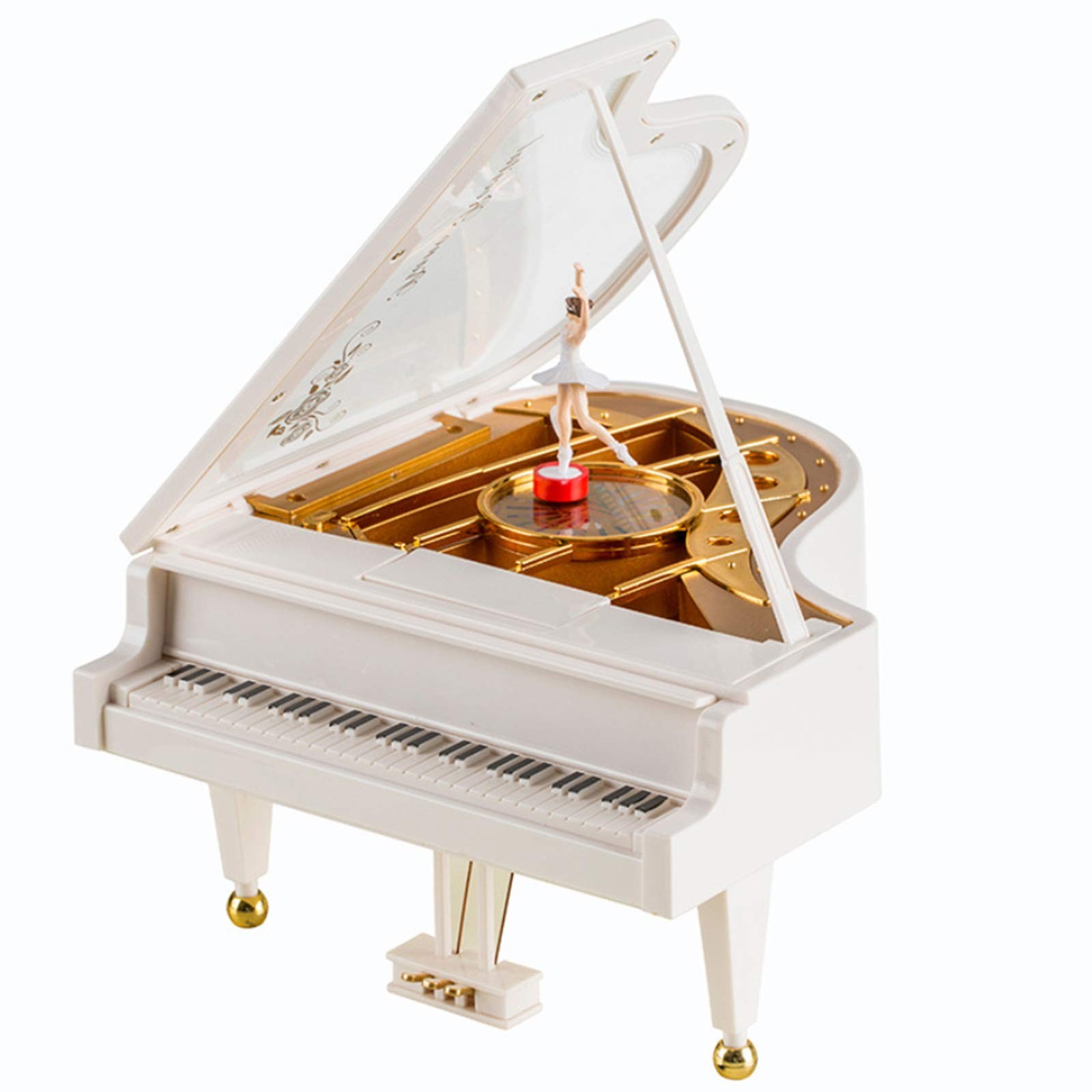 Hvogvok Ballerina Music Boxï¼ŒPiano Music Box for Women Girls White Valentine...