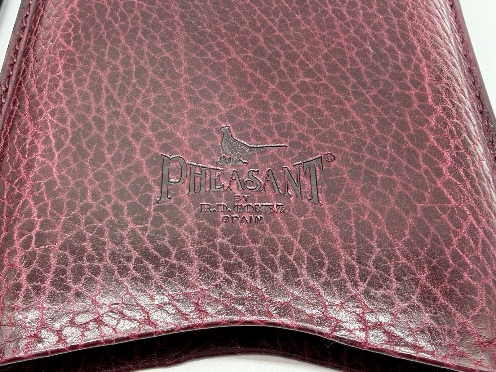 PHEASANT R. D. GOMEZ Spain Brown Pebbled Leather Cigar Case 4 Count PHEASANT R. D. GOMEZ Spain Brown Pebbled Leather Cigar Case 4 Count