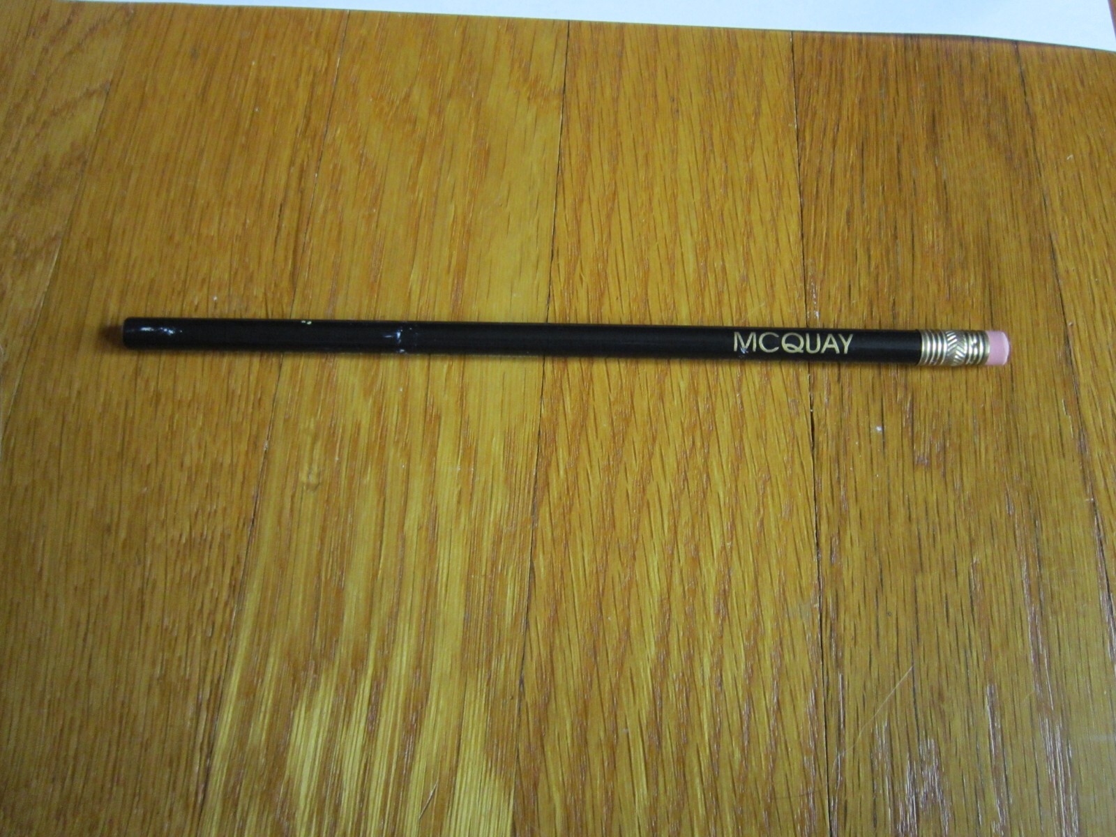 Vintage McQuay Manufacturing Pencil Collectible Black Gold Vintage McQuay Manufacturing Pencil Collectible Black Gold