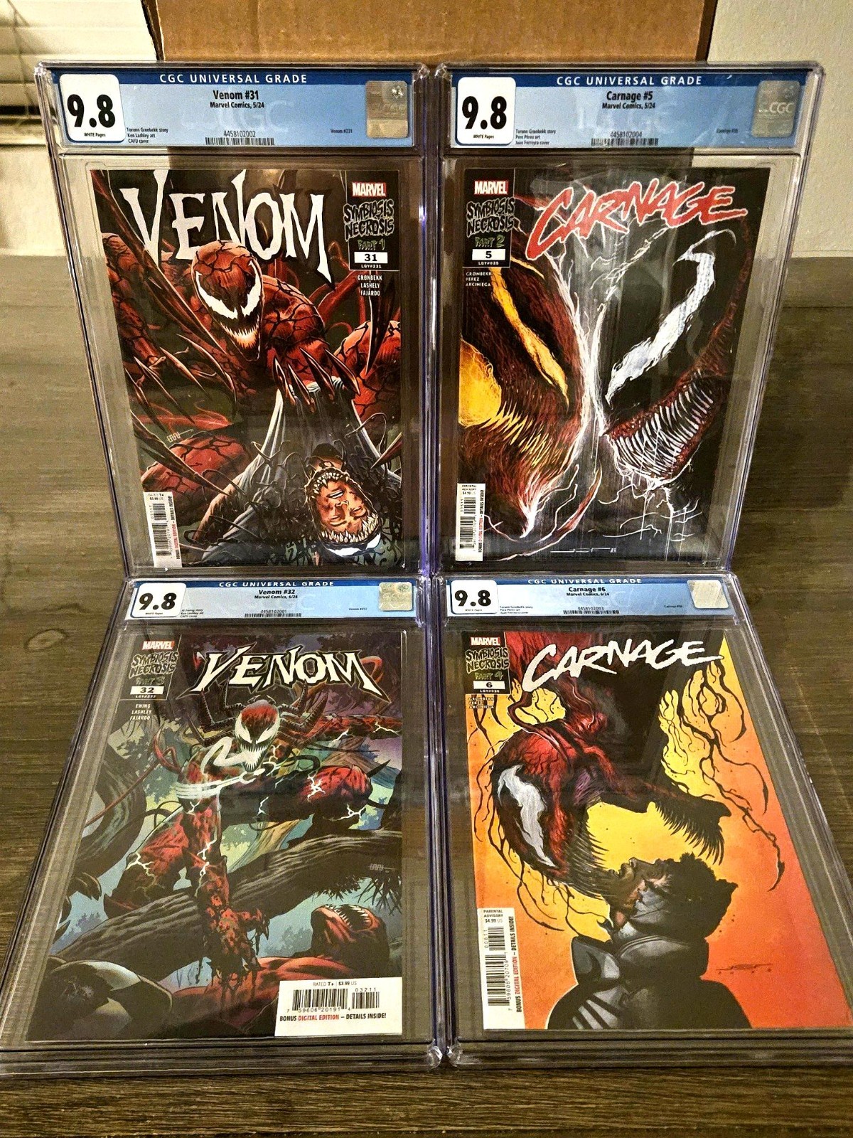 Marvel Comics Symbiosis Necrosis Full Collector\'s Set - CGC 9.8 - Venom Carnage